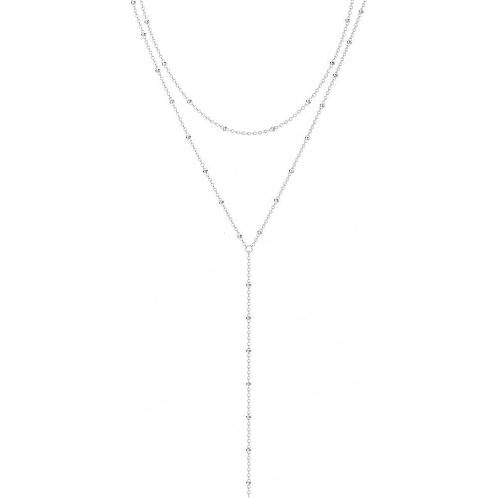 Women's  Y Small Layered Satellite-SL  14K Gold Plated Layered CZ Chain Jewlery